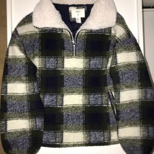 Plaid pullover jacket